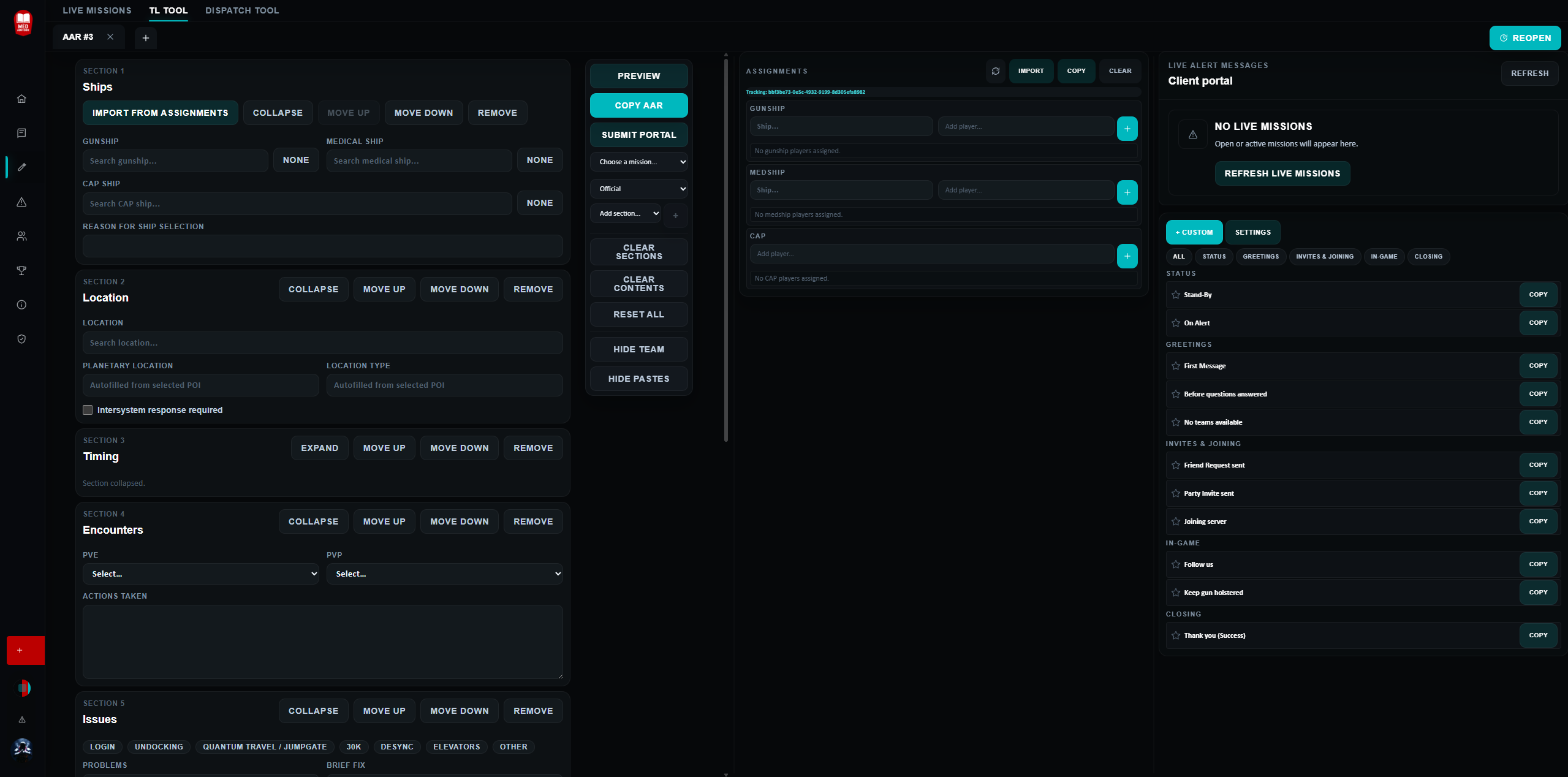 Tools and portal screenshot